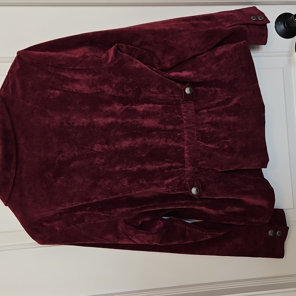 Merlot Corduroy Shacket | Vintage Americana Barn Chore Jacket| Sz. L - Picture 9 of 11